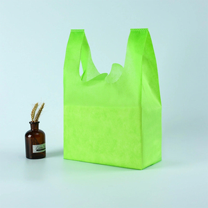 Tela de sellado de reciclaje ecológico sostenible, chaleco no tejido reutilizable portátil, <span class=keywords><strong>bolsa</strong></span> de <span class=keywords><strong>camiseta</strong></span>, bolsas de compras no tejidas - Product Image 3