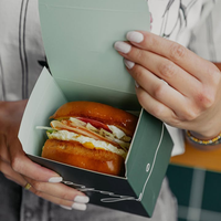 Boîtes personnalisées avec logo-Boîtes à hamburger de luxe et sac à frites Récipients alimentaires jetables