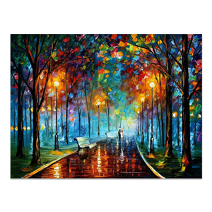 Cuchillo de paleta pintado pesado <span class=keywords><strong>del</strong></span> proveedor de China, paisaje urbano impresionista, lienzo, arte, paisaje nocturno, pintura de pared - Product Image 2