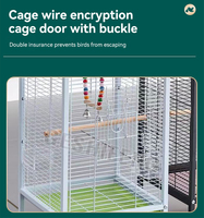 Cage à oiseaux en fil métallique légère et mobile de style moderne pour l'intérieur et l'extérieur avec accessoires