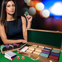 Étui professionnel pour jetons de poker en noyer avec 5 plateaux, capacité de 500 jetons de casino, organisateur de rangement en bois pour jeux de poker