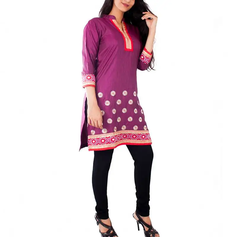 Mode Spitze pakistani sche Kurtis muslimische Kleidung Kurta Indianer für islamische Damen Long Kurti