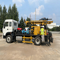 Foreuse de puits d'eau sur chenilles Harkon à moteur diesel, 132 kW, force de levage de 28 tonnes, capacité de profondeur maximale de 300 m