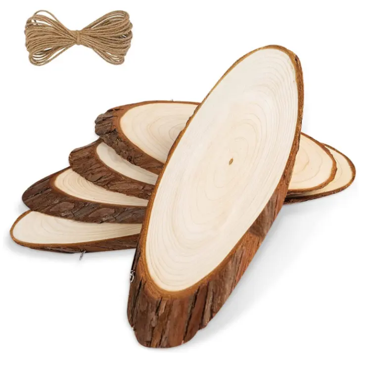 DIY Christmas Crafts Unfinished Oval Shaped Natural Wood Painting Slice