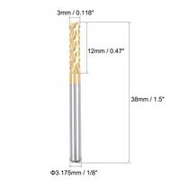 Fraise à gravure en carbure de titane RUIMENG 3 mm, fraises pour routeur CNC, machine à PCB, tige de 1/8 po, longueur effective de 0,47 pouces
