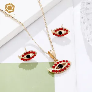 Gold-plated Eye Bead Pendant Jewelry Sets Gold Plated Dubai Charms Alloy Elfic Fashion For Lady Nigerian Jewelry Sets Women 24k