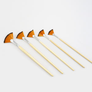 5 pièces usine droite Nylon bois pôle <span class=keywords><strong>aquarelle</strong></span> artiste huile brosse ensemble ventilateur brosse - Product Image 5