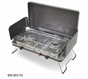 Precio barato EE. UU. Equipo de camping multifunción propano plegable portátil al aire libre <span class=keywords><strong>estufa</strong></span> de <span class=keywords><strong>gas</strong></span> de doble quemador para tienda de campaña - Product Image 1