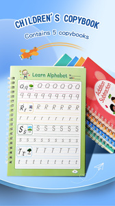 5-Piece tái sử dụng ma thuật thực hành copybook cho trẻ em rãnh viết cuốn sách với bìa giấy cho trẻ em tuổi 3-8 - Product Image 6