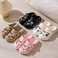 Vente en gros de sabots plats pour femmes en EVA décontractés et mignons à motif de dessin animé, nouveaux, antidérapants, respirants, confortables et légers, pantoufles pour femmes
