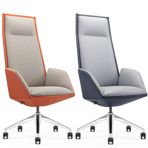 Silla giratoria de oficina de PU y cuero genuino, silla de oficina de diseño moderno Execellence Boss Managers, silla de oficina ejecutiva con respaldo alto - Product Image 1