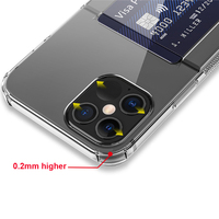Portefeuille en plastique antidérapant avec porte-cartes, pour iphone 12, étui résistant aux chocs en tpu