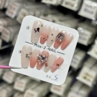 Faux Ongles de Luxe 3D à Presser, Design Français, Papillon, Cœur, Forme Cercueil Carrée, Faits Main, en Acrylique – Fournisseur