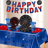 Nouveau Design Toile D'araignée Ensemble Anniversaire Célébration Bannière Ballons Gâteau Décorations Enfants Fête D'anniversaire Fournitures Accessoires
