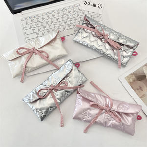 Astuccio Portamatite a Forma di Asciugamano con Cerniera e Fiocco, Piccola <span class=keywords><strong>Borsa</strong></span> per il Trucco, Portapenne per Sopracciglia, <span class=keywords><strong>Organizer</strong></span> per Pennelli Cosmetici e Gioielli - Product Image 6