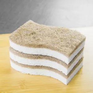 Экологичная Губка из кокосового волокна, белый бытовой инструмент для мытья посуды, целлюлозный материал