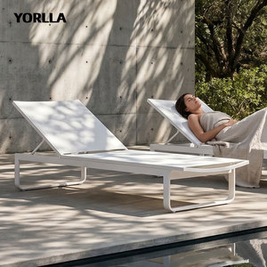 Chaise longue de piscine en aluminium à mailles, robuste et réglable, pour usage commercial et hôtelier, personnalisable B2B - Product Image 3