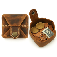 Porte-monnaie vintage en cuir avec fermeture à boucle et sangle à chaîne - Porte-monnaie compact et mini portefeuille pour hommes et femmes