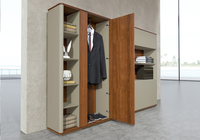 Bureau de direction moderne avec armoire de rangement latérale et étagère ouverte pour mobilier de bureau commercial