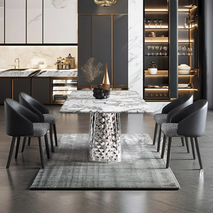 Table de salle à manger avec ensembles de table de salle à manger turque de style de prix Table à manger réglable coulissante de <span class=keywords><strong>billard</strong></span> marron avec 4 chaises - Product Image 5