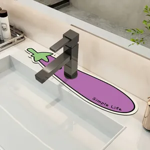 <b>Kitchen</b> Faucet <b>Mats</b> Printed Bathroom Sink Rug Super Absorbent Drain Pad Non-Slip Faucet Splash Guard Countertop <b>Drying</b> Pads - Product Image 3