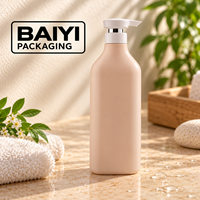 Bouteille de gel douche en plastique PE de 600 ml avec pompe lisse, filetage 32, couleur, épaisseur et capacité personnalisables pour les soins personnels
