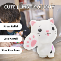 Mainan Squishy Kucing Keberuntungan Jumbo dari Busa PU yang Lucu, Kawaii, Slow Rising, Pereda Stres untuk Anak-anak