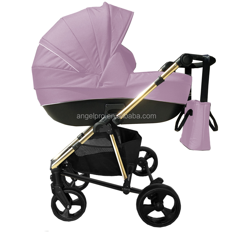 Горячая Распродажа рынок Болгарии золотисто-хромированные шасси Роскошная Складная коляска детская коляска 3 в 1 легкая