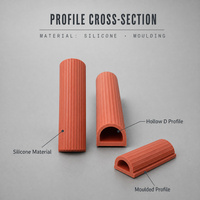 Bande d'étanchéité en silicone moulée profil D creux, longueur enroulée pour fenêtres, appareils électroménagers et automobile