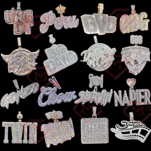 จี้เพชรโมอิสทรงสี่เหลี่ยมผืนผ้าสไตล์ฮิปฮอป - Product Image 5