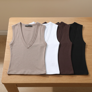 Womens Plus Size Stretch Top Breathable Eco Friendly <b>Square</b> Collar Sleeveless Solid Color Vest Short Sleeve Casual Front - Product Image 3