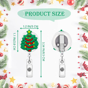 Christmas gift with soft rubber retractable pull <b>buckle</b>, Christmas tree felt, elderly gift, stocking, cartoon badge <b>clip</b> - Product Image 2