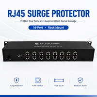 Parafoudre RJ45 16 ports PoE SPD Gigabit Ethernet CAT6 pour la protection des systèmes de communication