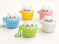 Porte-clés anti-stress imprimé en 3D, jouet mécanique à pression en forme d'animal en pot, porte-clés à bouton-poussoir, jouet de bureau