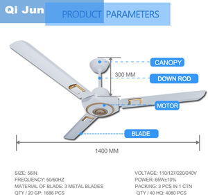 Luxo Golden Decor 60 ''1500mm Durável Gigante Industrial Teto Montado Lâminas De Aço Ventilador 3 Poderoso Elétrico para o Iraque <span class=keywords><strong>Jordan</strong></span> - Product Image 6