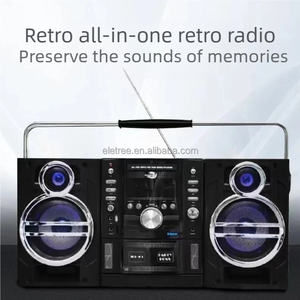 ELETREE Antiguo Double <span class=keywords><strong>Cassette</strong></span> AM/FM Radio Player Recorder Lecteur CD Dvd Système de musique <span class=keywords><strong>avec</strong></span> <span class=keywords><strong>Cassette</strong></span> et CD - Product Image 3