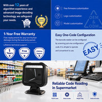 Escáner de Código de Barras de Escritorio YUANAIDC 1D 2D, Lector de Códigos QR con Cable USB, Escáner Omnidireccional de Manos Libres para Punto de Venta de Supermercado