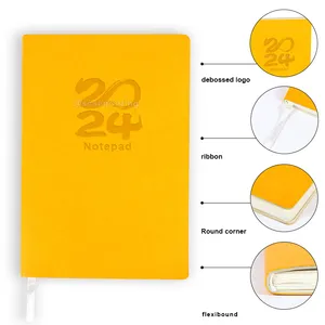 Biểu tượng tùy chỉnh notepad PU da linh hoạt ràng buộc A5 máy tính xách tay in ấn dateless Tạp Chí Nhật Ký