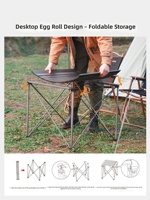 Table de camping pliable en aluminium léger, portable, pliable, pour pique-nique en plein air, structure stable avec sac de transport pour le camping