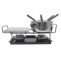 Ensemble de fondue, fondue au fromage, pot à chocolat à faire fondre avec ardoise, outils à fromage en acier inoxydable de haute qualité, toutes saisons, ne convient pas au métal