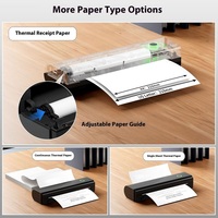 Imprimante sans fil portable A4, sans encre, USB, thermique, batterie 2600 mAh, résolution 203 dpi, prend en charge le papier US Letter/Legal 8,5x11 pouces
