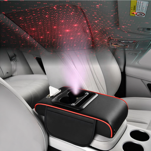 Boîte d'accoudoir avant de voiture en cuir de luxe Marcan avec chargeur multifonctionnel de haute qualité, lumière étoilée, rangement pour cartes/téléphone/gobelets/tissus - Product Image 4