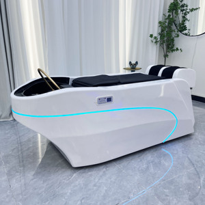 Sillón de Lavado de Cabello para <span class=keywords><strong>Spa</strong></span> Capilar con Circulación de Agua, Vaporizador, Masaje Eléctrico y Mesa de Champú - Product Image 4