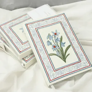 New Product Unique Stylish A5 A6 Handmade Embroidered Book Hard Cover Record Daily Crystal Notebook