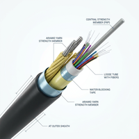 Cable de Fibra Óptica ASU para Exteriores, Precio de Fábrica, G652D, Monomodo, para Uso FTTH, 2-24 Núcleos, Cubierta PE/APT, 3km/Rollo