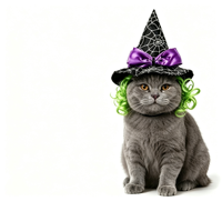 Ensemble de costumes de Noël et d'Halloween personnalisés pour chats et chiens, tenue de cosplay pour animaux de compagnie, chapeau de sorcière, cape, nœud papillon, fournisseur en gros OEM