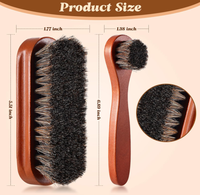 2 Pcs Kit de brosses pour chaussures en crin de cheval, applicateurs pour le nettoyage des chaussures en cuir, brosses pour l'entretien des bottes et du daim.