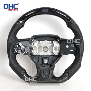 Volant personnalisé en fibre de carbone véritable pour <span class=keywords><strong>Chrysler</strong></span> 300, volant LED, série 300, <span class=keywords><strong>300c</strong></span>, 2015-2023, cuir perforé - Product Image 1
