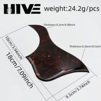 Plaque de protection auto-adhésive HIVE rétro motif écaille de tortue 41 pouces pour guitare acoustique, anti-rayures, décoration pour panneau de guitare folk
