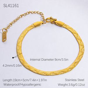 Vintage <b>Charm</b> Bracelet for Women Simple Stylish 18K Gold Plated Stainless Steel Trendy Bracelets or <b>Bangles</b> - Product Image 6
